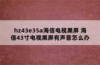 hz43e35a海信电视黑屏 海信43寸电视黑屏有声音怎么办